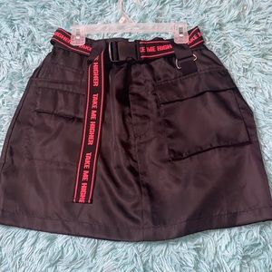 Black and red Skirt with belt buckle